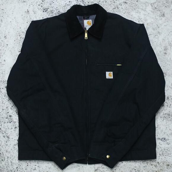 Vintage Carhartt J001 BLK Black Detroit Jacket Size XL Tall - Picture 3 of 16